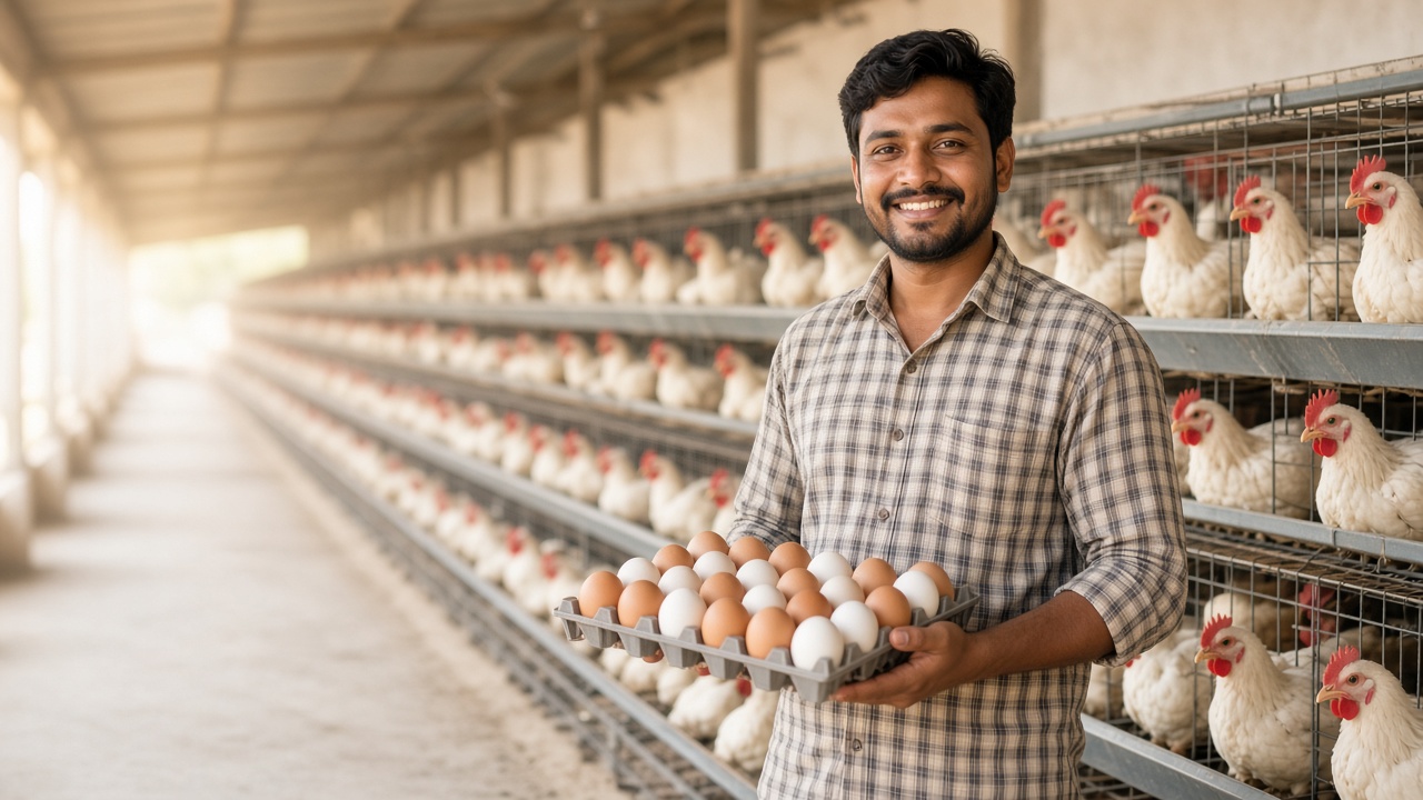 Layer poultry farm, India